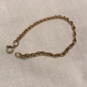 Gold rope bracelet